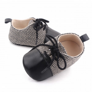 Pantofiori eleganti negru cu alb in zig zag - Img 4