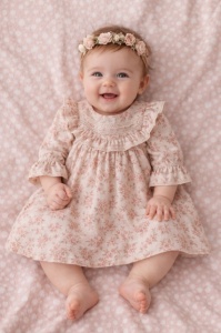 Rochie MyMio cu imprimeu floral si volane decorative, model elegant si confortabil pentru fetite - Img 2