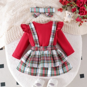 Sarafan cu body visiniu maneca lunga - Baby Reindeer - Img 3