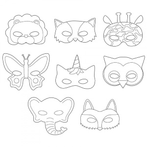 Set 16 masti de colorat, forme cu diverse animale, carton FSC - Img 2