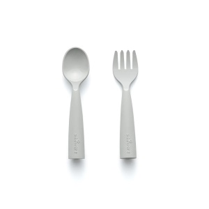 Set de tacamuri bebelusi Miniware My First Cutlery, 100% din materiale naturale biodegradabile, Dove Grey - Img 2