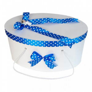 Set trusou botez si cutie trusou, Ingeras, fundita albastra cu buline, Denikos® 20 - Img 3