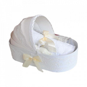 Trusou botez complet, in landou, decor elegant cu dantela ivoire Denikos® 144 - Img 2