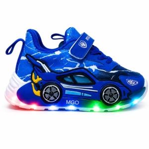 Adidasi cu luminite pentru baietei - Masinuta albastra Super LED - Img 6