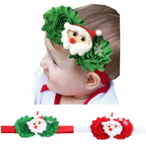 Bentita pentru fetite cu floricele si Mos Craciun