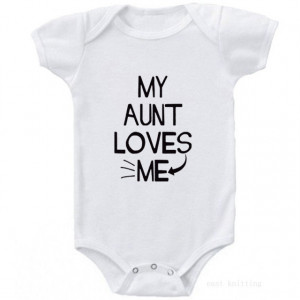 Body alb pentru bebelusi - My aunt loves me