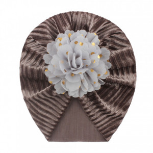 Caciulita tip turban din catifea cu floare aplicata - Img 4