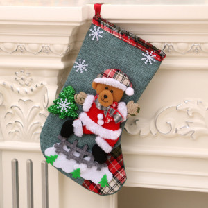 Ciorap pentru decor - Bear Santa Claus