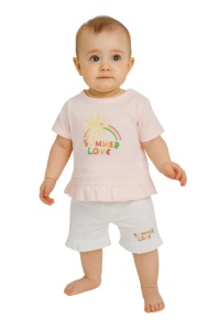 Compleu cu pantaloni scurti cu volanase Summer Love