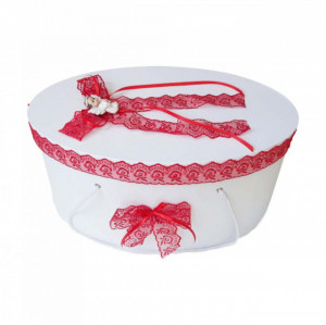 Cutie trusou botez dantela rosie si ingeras, Denikos® 389 - Img 2