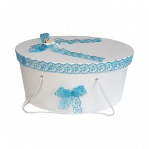 Cutie trusou botez dantela turcoaz si ingeras, Denikos® 180 - Img 2