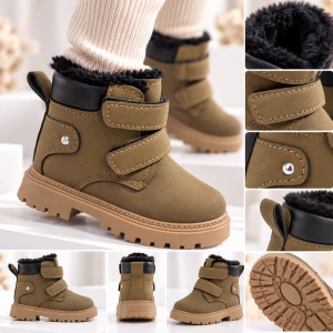 Ghete imblanite cu inchidere barete velcro, Baieti, Piele ecologica, Model Vivre - Img 2