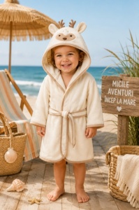 Halat de baie Premium cu caprioara brodata, Ramel