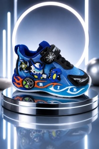Pantofi sport cu lumini LED, Model Playful, Albastru - Img 4