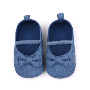Pantofiori albastru denim pentru bebelusi - Img 4