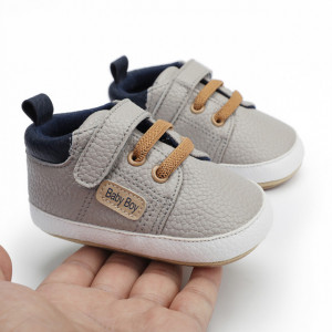 Pantofiori gri pentru baietei - Baby Boy - Img 3