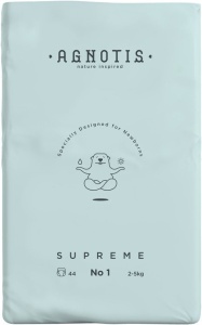 Scutece hipoalergenice Supreme Agnotis, marimea nr.1, 2-5 kg, 44 bucati - Img 2