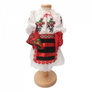Set botez traditional fetita, trusou botez landou, lumanare si costum traditional, Denikos® 985 - Img 6