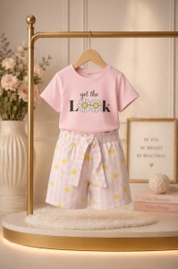 Set copii 2 piese bumbac imprimeu casual confortabil