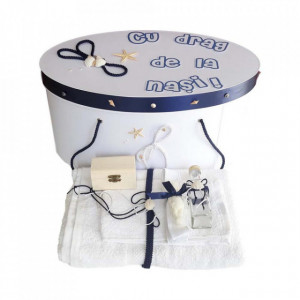 Set cutie trusou personalizata si trusou botez, decor marin, Denikos® 225 - Img 2