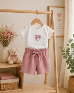 Set pentru fetite PAMPALKIDS cu pantaloni scurti