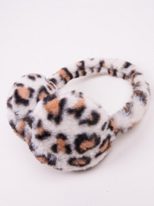 Bentita cu protectie pentru urechi - Animal Print Ivory