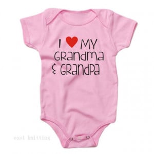 Body roz pentru fetite - I love grandma and grandpa