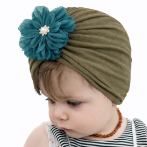 Caciulita kaki tip turban - Floricica
