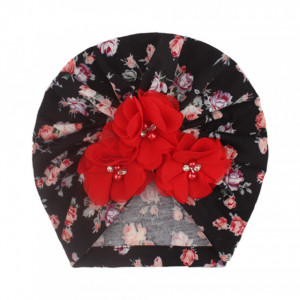 Caciulita tip turban cu floricele aplicate - Img 5