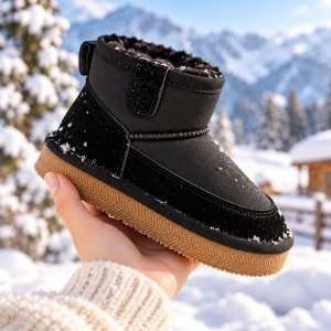 Cizme imblanite pentru copii, Model Good Style, Negru