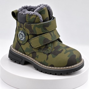 Ghete imblanite cu inchidere barete velcro, Model Army, Baieti, Piele ecologica - Img 2