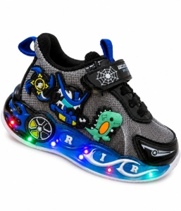 Pantofi sport cu lumini LED, Model Playful, Negru