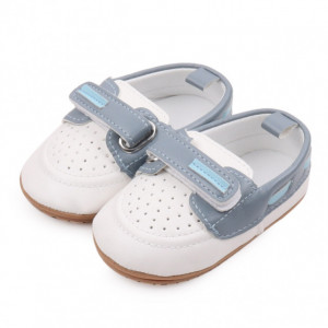 Pantofiori albi cu bleu de ocazie pentru baietei - Img 8