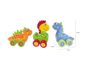 Primii mei dinozauri - set jucarii cu roti, Orange Tree Toys - Img 2