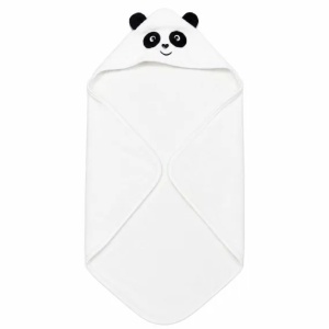 Prosop cu Glugă pentru Copii și Bebeluși Alb – Model Panda - Moale și Absorbant - Img 2