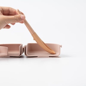Recipient diversificare hrana bebelusi Miniware Silifold, 100% din silicon alimentar, Almond Butter - Img 6