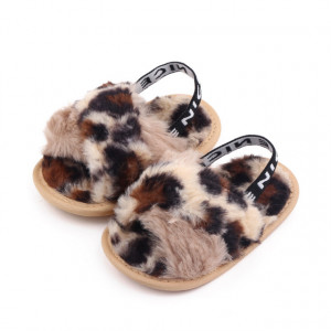 Sandalute cu imprimeu leopard pentru fetite- Pufosila