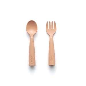 Set de tacamuri bebelusi Miniware My First Cutlery, 100% din materiale naturale biodegradabile, Toffee - Img 3