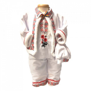 Set hainute botez, trusou si lumanare personalizata, decor traditional, Denikos® C9009 - Img 6