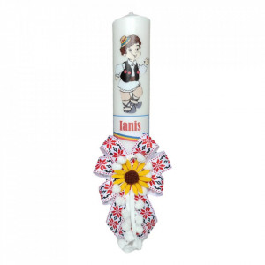 Set hainute, trusou si lumanare personalizata, decor traditional, Denikos® C9006 - Img 4