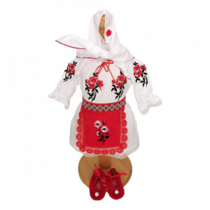 Set rochita botez traditional, trusou si lumanare personalizata, decor motive traditionale Denikos® C9013 - Img 2