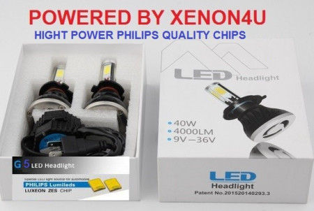 KIT Becuri LED faza scurta/lunga 40w 12v, 24v - H1, H7, H4, D2 6000k (4000 Lumeni)