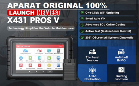 Tester auto profesional Launch X431 PROS V1.0 Bluetooth 5.0 Generatia II Codare ECU, Programari, Functii Online, Update 24 Luni