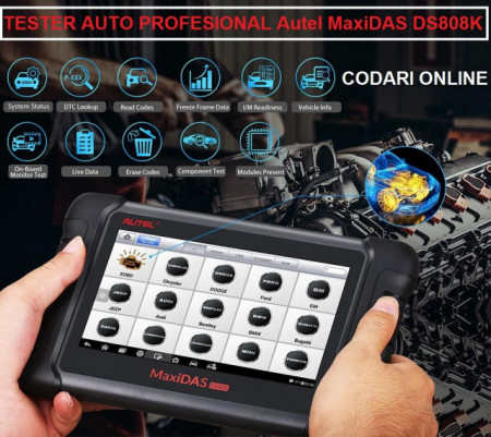 Tester auto Profesional Autel Maxidas DS808K Full KIT Original => Update 12 luni Gratuit !
