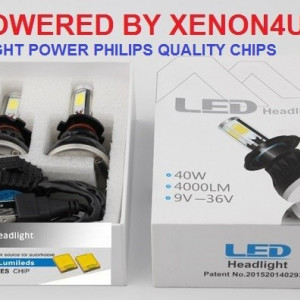 KIT Becuri LED faza scurta/lunga 40w 12v, 24v - H1, H7, H4, D2 6000k (4000 Lumeni)