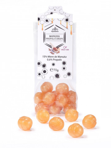 Bomboane cu miere de manuka si propolis 70g - Apidava - Img 1