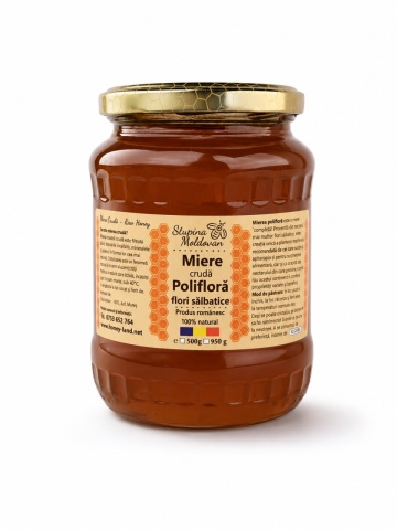 Miere cruda Poliflora 950g Stupina Moldovan