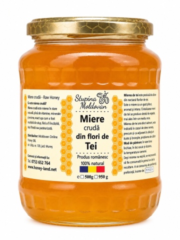 Miere cruda de Tei 950g Stupina Moldovan