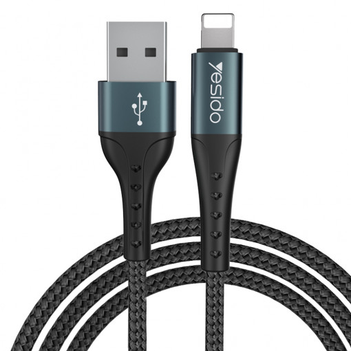 Cablu de Date USB la Lightning 3A, 1.2m - Yesido (CA-62) - Black