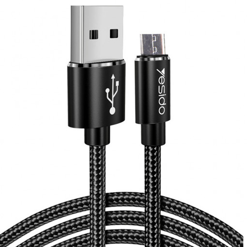 Cablu de Date USB la Micro-USB 2.4A, 1.2m - Yesido (CA-57) - Black